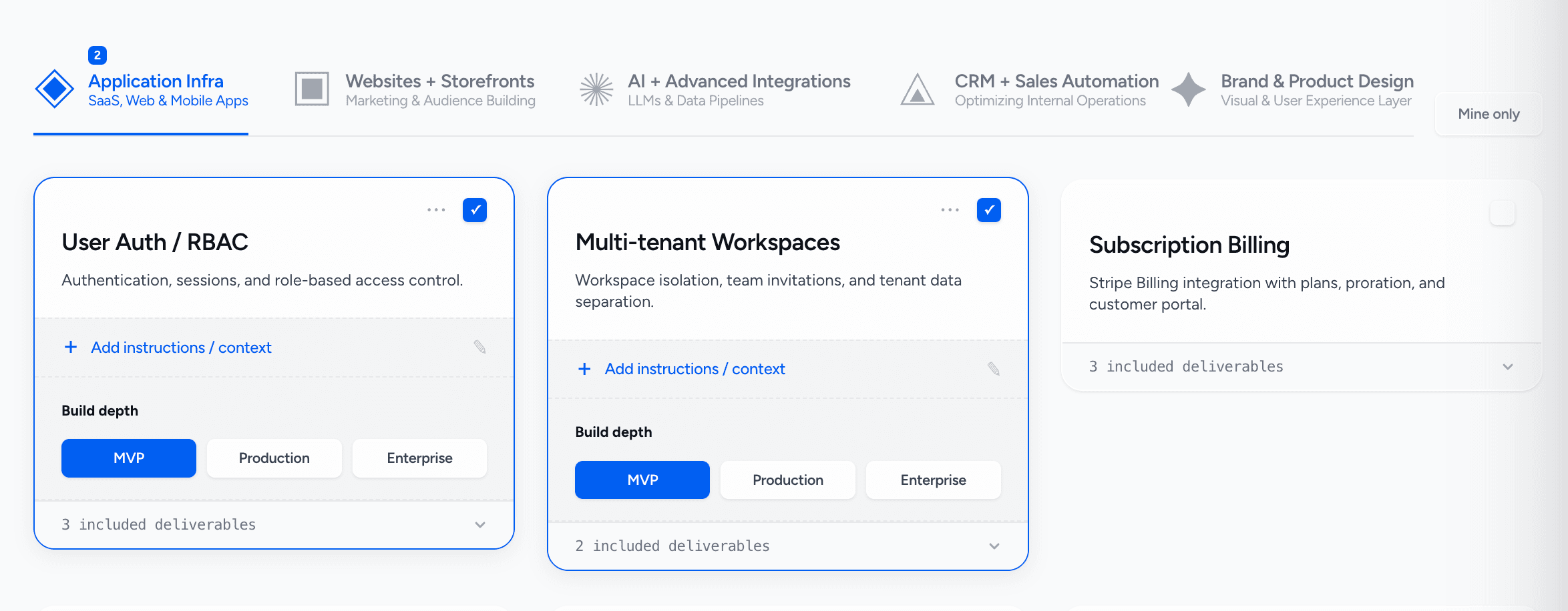 Configuring the Builder Profile: stack, target agent, estimate unit, and conventions